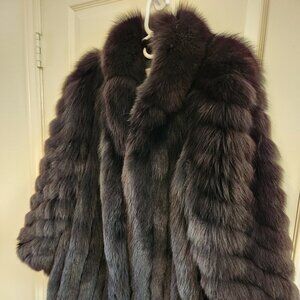 Exquisite Black Fox Fur Coat